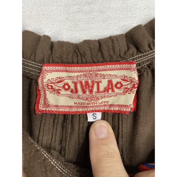 Johnny Was Dress Womens S Brown Cotton Floral Boho Embroidered On/Off Shoulder - Picture 4 of 9